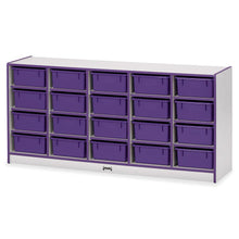 Jonti-Craft Rainbow Accents Cubbie Mobile Storage - 20 Compartment(s) - 29.5" Height x 24.5" Width x 15" Depth - Durable, Laminated - Purple - Hard Rubber - 1 Each