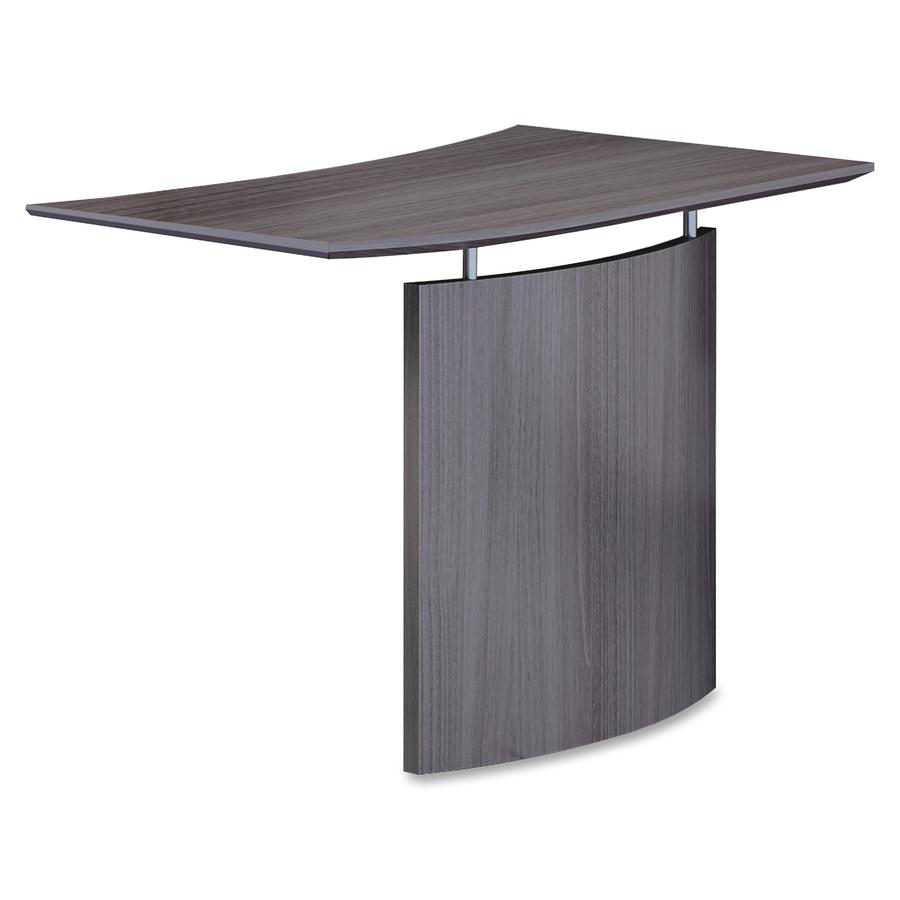 Mayline Right Hand Bridge - 29.5" Height x 48" Width x 24" Depth, 1" Thickness Work Surface - Beveled Edge - Material: Steel - Finish: Gray, Laminate, Silver - Stain Resistant, Water Resistant, Abrasi