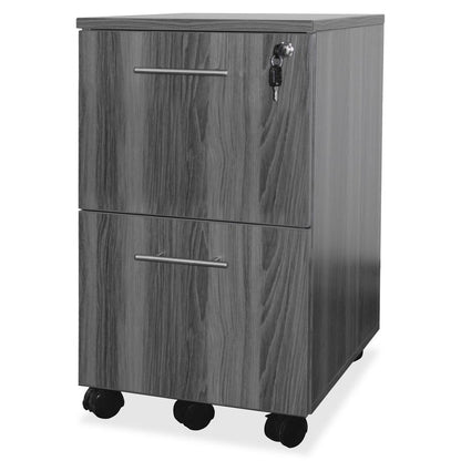Mayline Gray Laminate File/File Mobile Pedestal File - 26.8" Height x 18" Width x 15.5" Depth - Total Drawer(s): 2 - Material: Steel - Finish: Gray, Laminate - Stain Resistant, Water Resistant, Abrasi