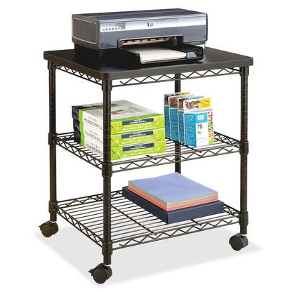 Safco Deskside Wire Machine Stand - 200 lb Load Capacity - 2 x Shelf(ves) - 27" Height x 24" Width x 20" Depth - Steel - Black