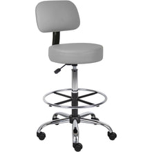 Boss B16245-GY Drafting Stool - Gray Seat Color - Vinyl, Foam Seat Material - Gray Back Color - Vinyl, Plush Back Material - 5-star Base - 1 Each