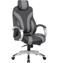 Boss Hinged Arm Executive Chair - Black, Gray Seat Color - Vinyl Seat Material - Black, Gray Back Color - Vinyl Back Material - 5-star Base - Armrest - 1 Each