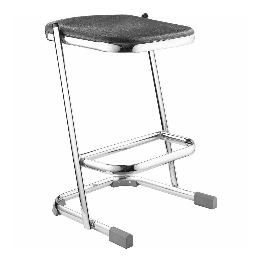 National Public Seating 6600 Series Elephant Z-Stool - Black Seat Color - Polypropylene Seat Material - Chrome Frame Color - Steel Frame Material - Sled, U-Style Base - Thermoplastic Polyurethane (TPU