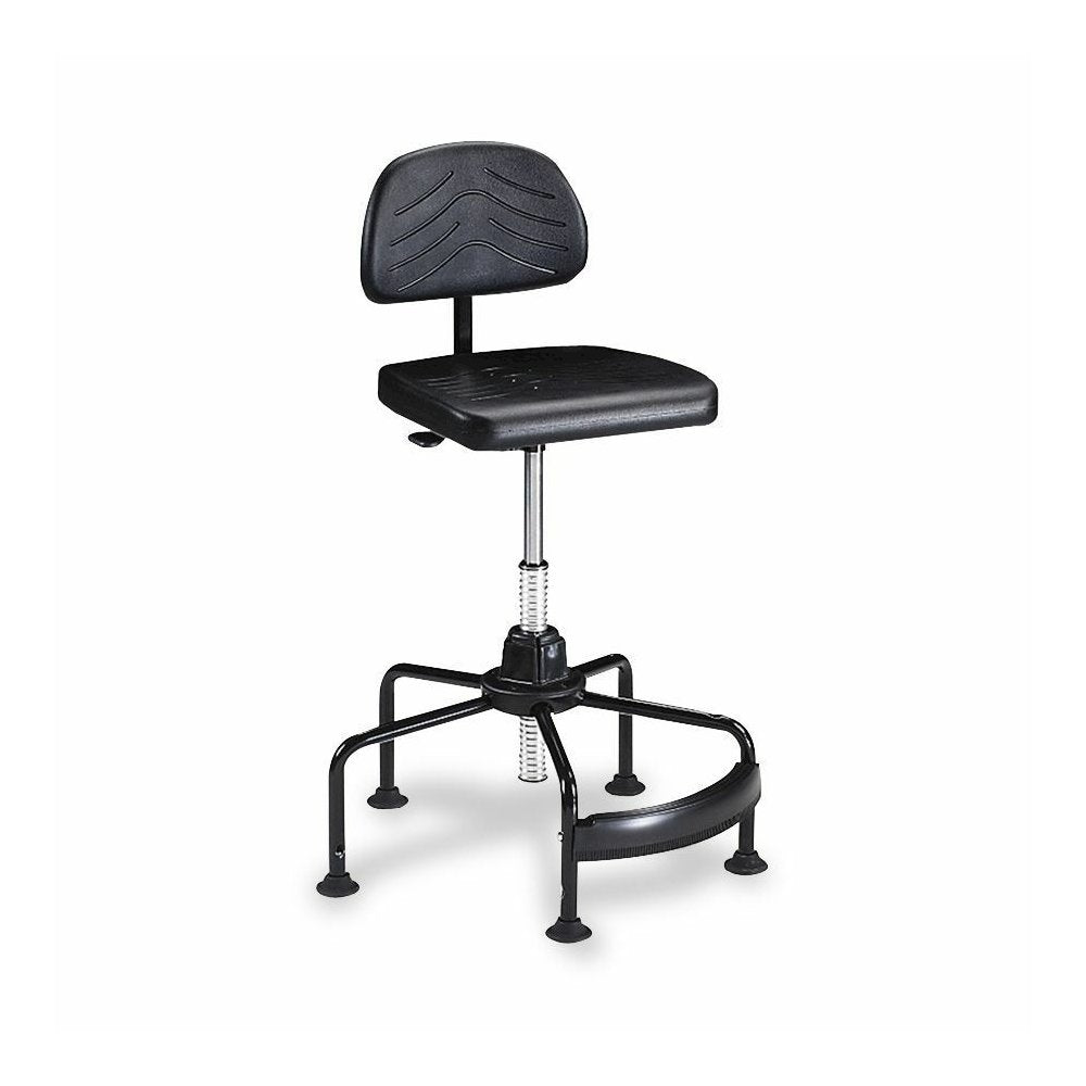 Safco TaskMaster Economy Industrial Chair - Black Seat Color - Polyurethane Seat Material - Black - 1 Each