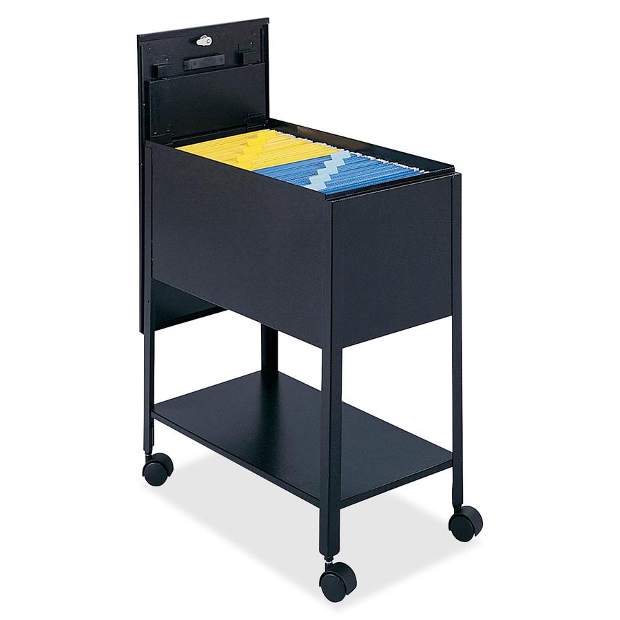 Safco Extra Deep Mobile Tub File - 300 lb Load Capacity - 4 Casters - 2" Caster Size - Steel - 13.62" Width x 24.87" Depth x 28.25" Height - Black - 1 Each