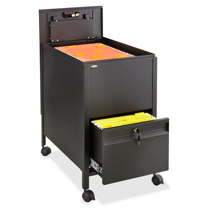 Safco Rollaway Mobile File Cart - 300 lb Load Capacity - 4 Casters - 2" Caster Size - Steel - 17" Width x 26" Depth x 28" Height - Black - 1 Each