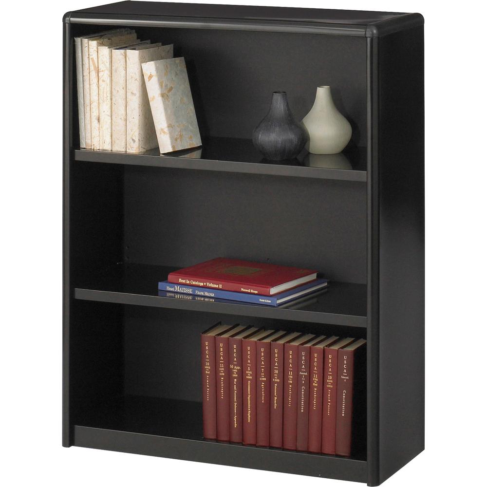Safco ValueMate Bookcase - 31.8" Width x 13.5" Depth x 41" Height - 3 x Shelf(ves) - Black - Steel, Fiberboard, Plastic - Assembly Required