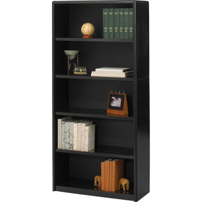 Safco ValueMate Bookcase - 31.8" Width x 13.5" Depth x 67" Height - 5 x Shelf(ves) - Black - Steel, Fiberboard, Plastic - Assembly Required