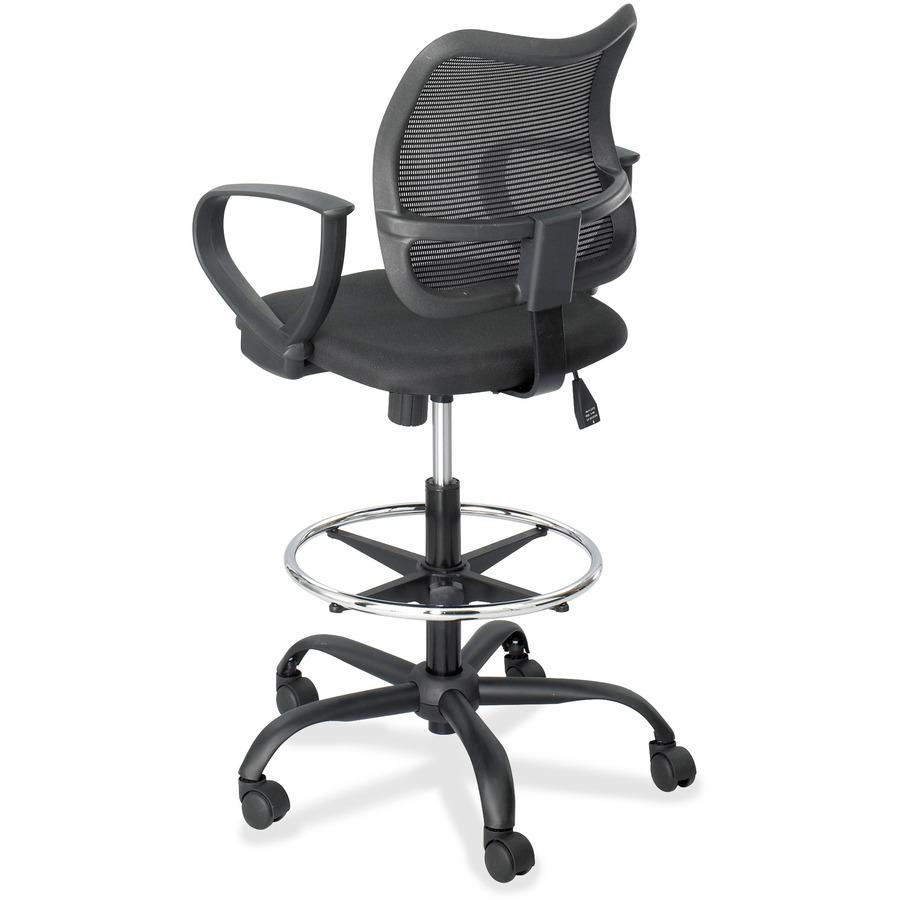 Safco Vue Extended Height Mesh Chair - Black Seat Color - Polyester Seat Material - Nylon Back Material - 5-star Base - Black - 1 Each