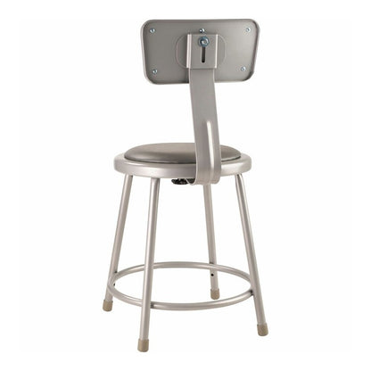 National Public Seating 6400 Series Heavy-Duty Padded Stools - Gray Seat Color - Vinyl, Medium Density Fiber (MDF) Seat Material - Gray Frame Color - Steel Frame Material - Four-legged Base - Gray - P