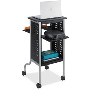 Scoot Presentation Cart - 4 Casters - Steel Frame - Black