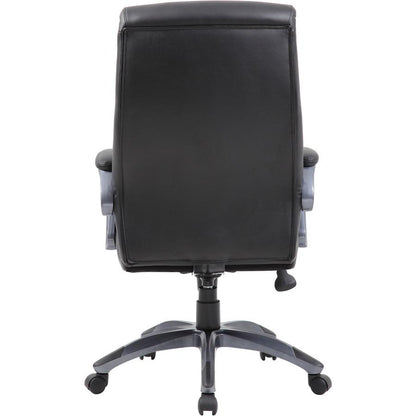 Boss B8661 Executive Chair - Black Seat Color - LeatherPlus Seat Material - Gray Back Color - Leather Back Material - Black, Gray Frame Color - Nylon Frame Material - 5-star Base - 1 Each