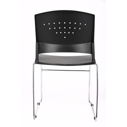 Boss Black Stack Chair With Chrome Frame 4 Pcs Pack - Black Seat Color - Polypropylene Seat Material - Black Back Color - Polypropylene Back Material - Chrome Frame Material - Sled Base - 4 / Carton