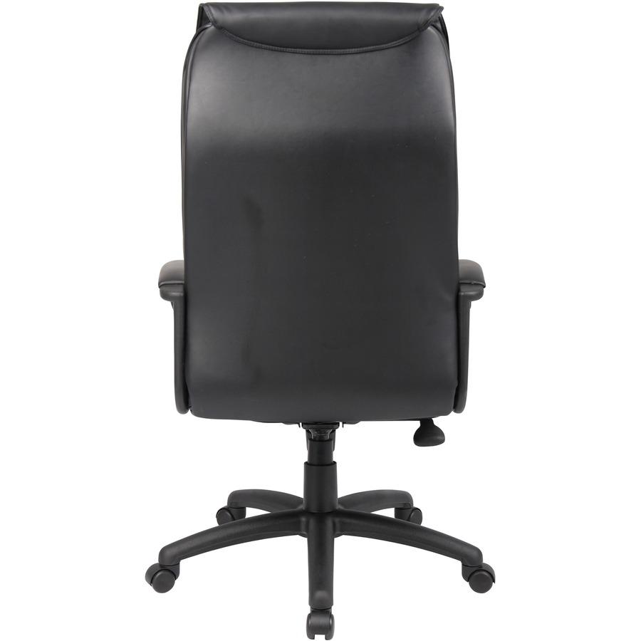 Boss Executive Leather Plus Chair - Black LeatherPlus Seat - Black LeatherPlus Back - 5-star Base - Armrest - 1 Each