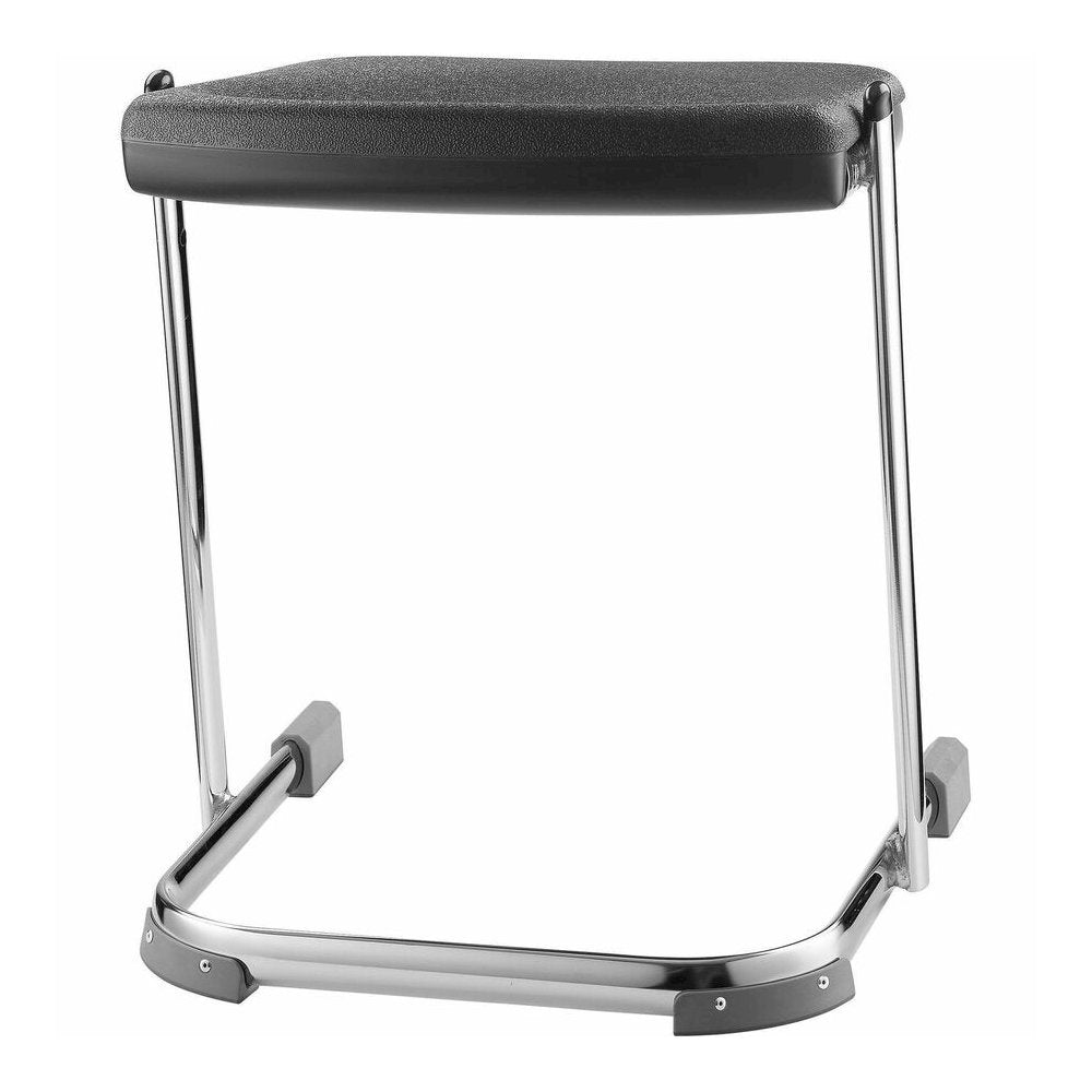 National Public Seating 6600 Series Elephant Z-Stool - Black Seat Color - Polypropylene Seat Material - Chrome Frame Color - Steel Frame Material - Sled, U-Style Base - Thermoplastic Polyurethane (TPU