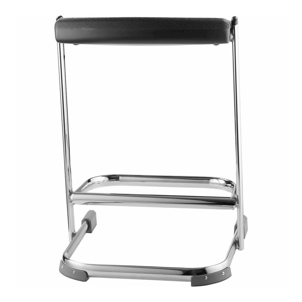 National Public Seating 6600 Series Elephant Z-Stool - Black Seat Color - Polypropylene Seat Material - Chrome Frame Color - Steel Frame Material - Sled, U-Style Base - Thermoplastic Polyurethane (TPU
