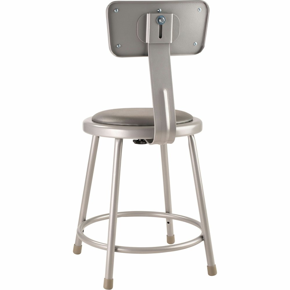 National Public Seating 6400 Series Heavy-Duty Padded Stools - Gray Seat Color - Vinyl, Medium Density Fiber (MDF) Seat Material - Gray Frame Color - Steel Frame Material - Four-legged Base - Gray - P