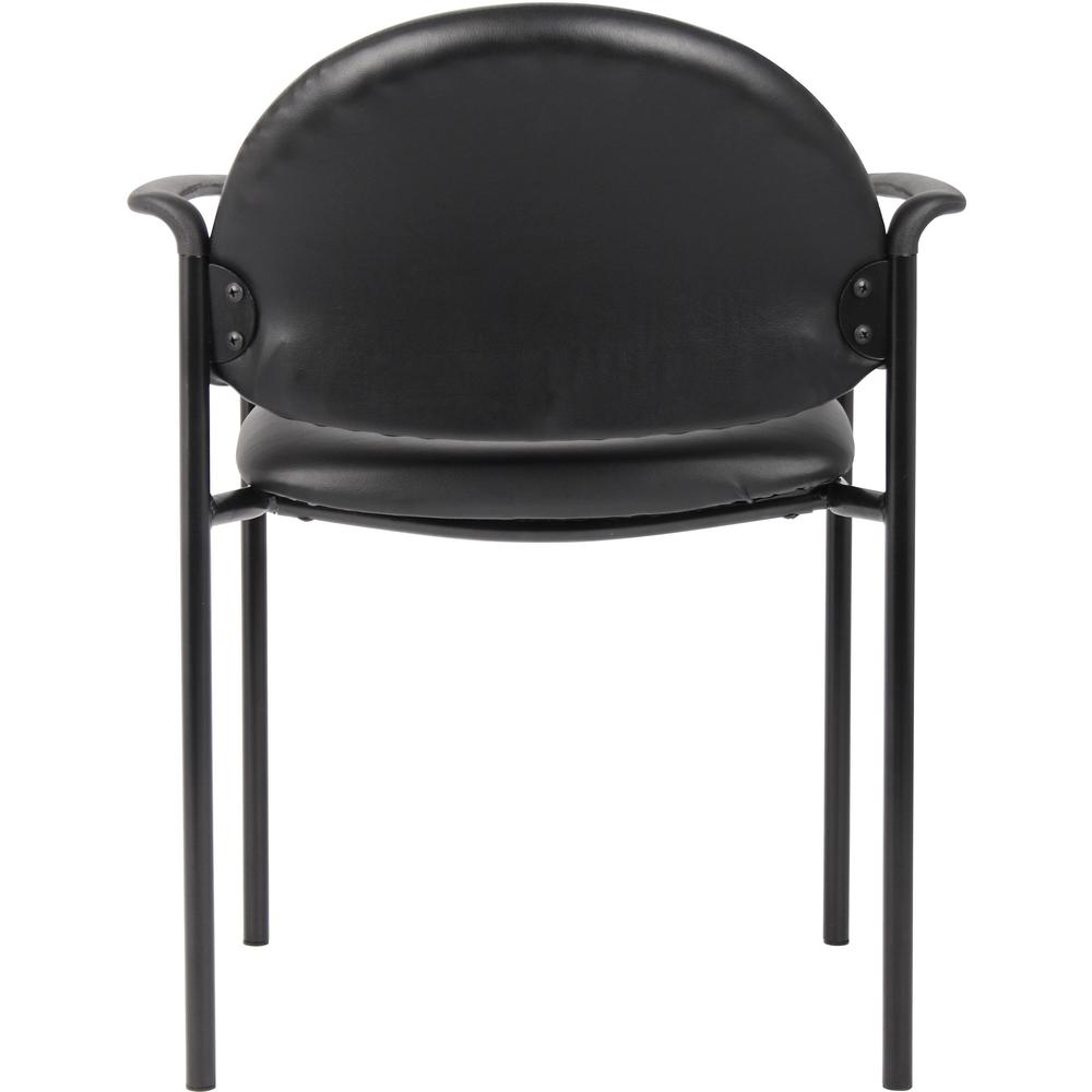 Boss Diamond Stacking Chair with Arm - Black - Fabric - 1 Each
