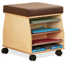 Jonti-Craft SideKick Mobile Storage Seat - Espresso Fabric Seat - Baltic - Acrylic - 1 Each