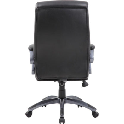 Boss B8661 Executive Chair - Black Seat Color - LeatherPlus Seat Material - Gray Back Color - Leather Back Material - Black, Gray Frame Color - Nylon Frame Material - 5-star Base - 1 Each