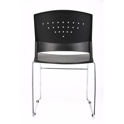 Boss Black Stack Chair With Chrome Frame 5 Pcs Pack - Black Seat Color - Polypropylene Seat Material - Black Back Color - Polypropylene Back Material - Chrome Frame Material - Sled Base - 5 / Carton