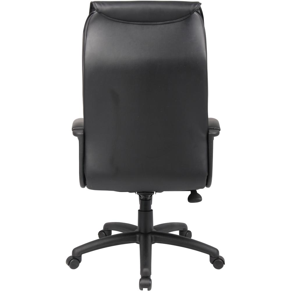 Boss Executive Leather Plus Chair - Black LeatherPlus Seat - Black LeatherPlus Back - 5-star Base - Armrest - 1 Each