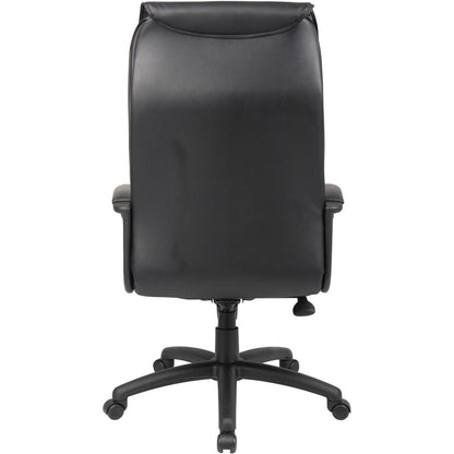 Boss Executive Leather Plus Chair - Black LeatherPlus Seat - Black LeatherPlus Back - 5-star Base - Armrest - 1 Each