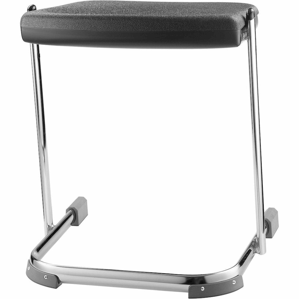 National Public Seating 6600 Series Elephant Z-Stool - Black Seat Color - Polypropylene Seat Material - Chrome Frame Color - Steel Frame Material - Sled, U-Style Base - Thermoplastic Polyurethane (TPU
