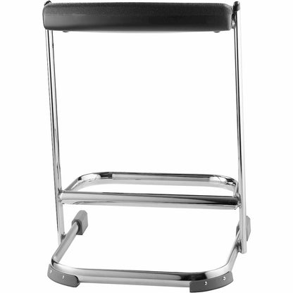 National Public Seating 6600 Series Elephant Z-Stool - Black Seat Color - Polypropylene Seat Material - Chrome Frame Color - Steel Frame Material - Sled, U-Style Base - Thermoplastic Polyurethane (TPU