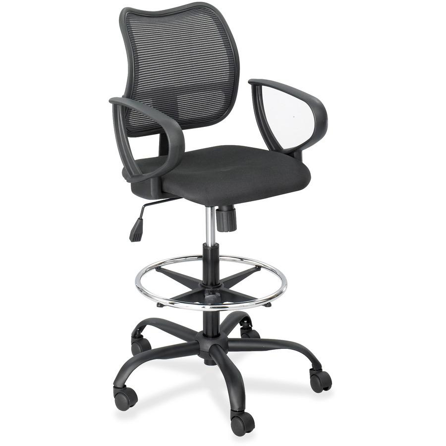 Safco Vue Extended Height Mesh Chair - Black Seat Color - Polyester Seat Material - Nylon Back Material - 5-star Base - Black - 1 Each