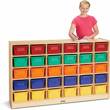 Jonti-Craft Rainbow Accents 30 Cubbie-trays Mobile Storage Unit - 30 Compartment(s) - 35.5" Height x 57.5" Width x 15" Depth - Durable, Non-yellowing - Baltic - Rubber, Acrylic - 1 Each