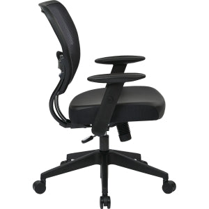 Office Star Professional Dark Air Grid Back Managers Chair - Leather Seat Material - 5-star Base - Black - 1 Each