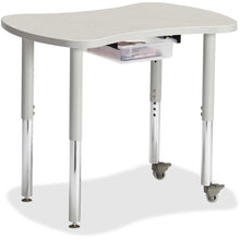 Jonti-Craft Berries Gray Collaborative Bowtie Table - Gray Top - Four Leg Base - 4 Legs - Adjustable Height - 18" to 29" Adjustment x 1.13" Table Top Thickness - Assembly Required - Powder Coated - St