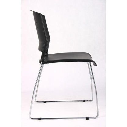 Boss Black Stack Chair With Chrome Frame 4 Pcs Pack - Black Seat Color - Polypropylene Seat Material - Black Back Color - Polypropylene Back Material - Chrome Frame Material - Sled Base - 4 / Carton
