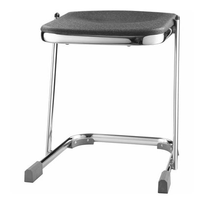 National Public Seating 6600 Series Elephant Z-Stool - Black Seat Color - Polypropylene Seat Material - Chrome Frame Color - Steel Frame Material - Sled, U-Style Base - Thermoplastic Polyurethane (TPU