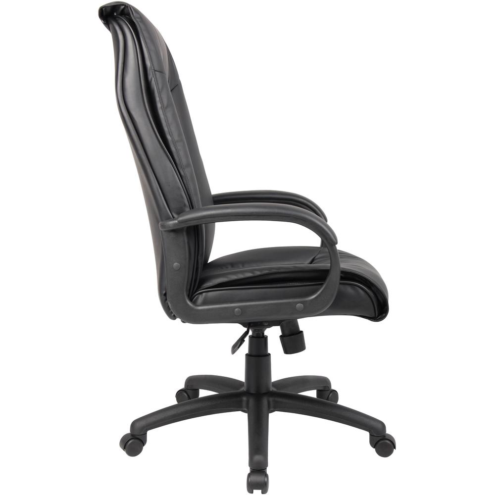 Boss Executive Leather Plus Chair - Black LeatherPlus Seat - Black LeatherPlus Back - 5-star Base - Armrest - 1 Each