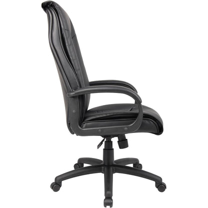 Boss Executive Leather Plus Chair - Black LeatherPlus Seat - Black LeatherPlus Back - 5-star Base - Armrest - 1 Each