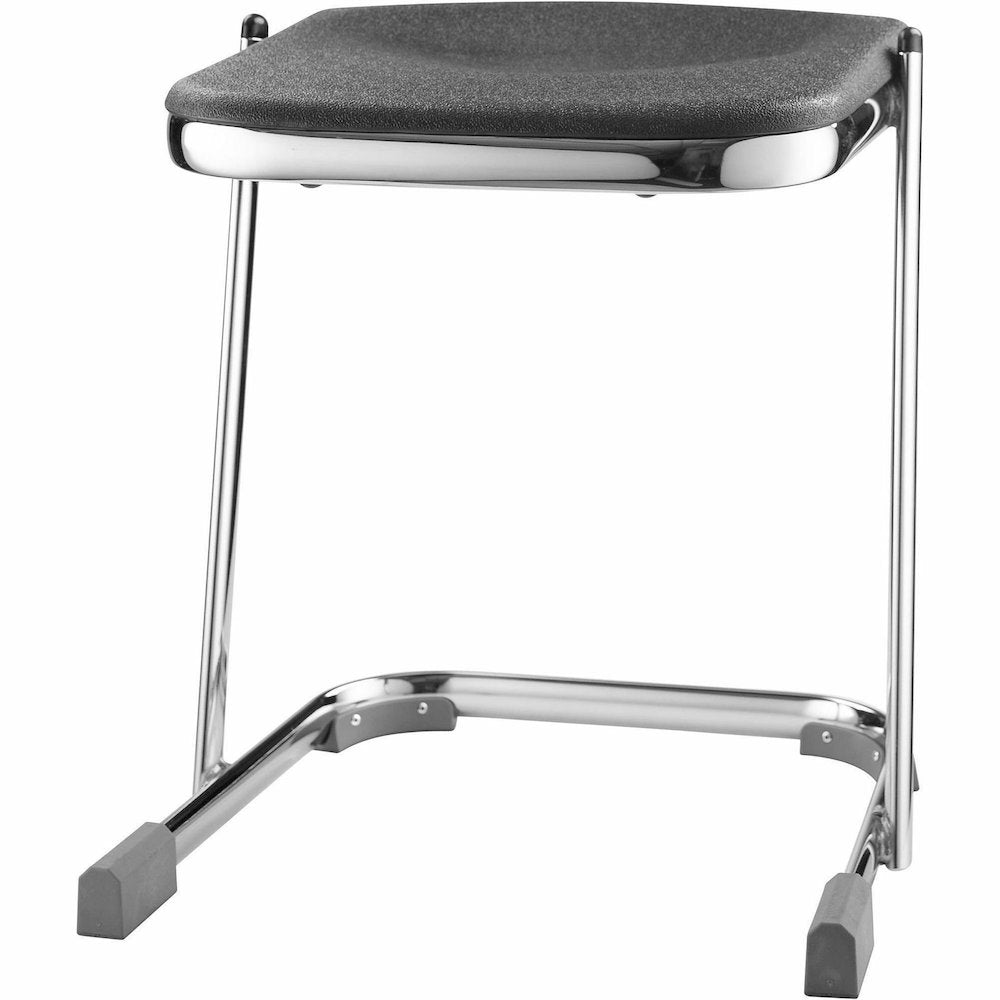 National Public Seating 6600 Series Elephant Z-Stool - Black Seat Color - Polypropylene Seat Material - Chrome Frame Color - Steel Frame Material - Sled, U-Style Base - Thermoplastic Polyurethane (TPU
