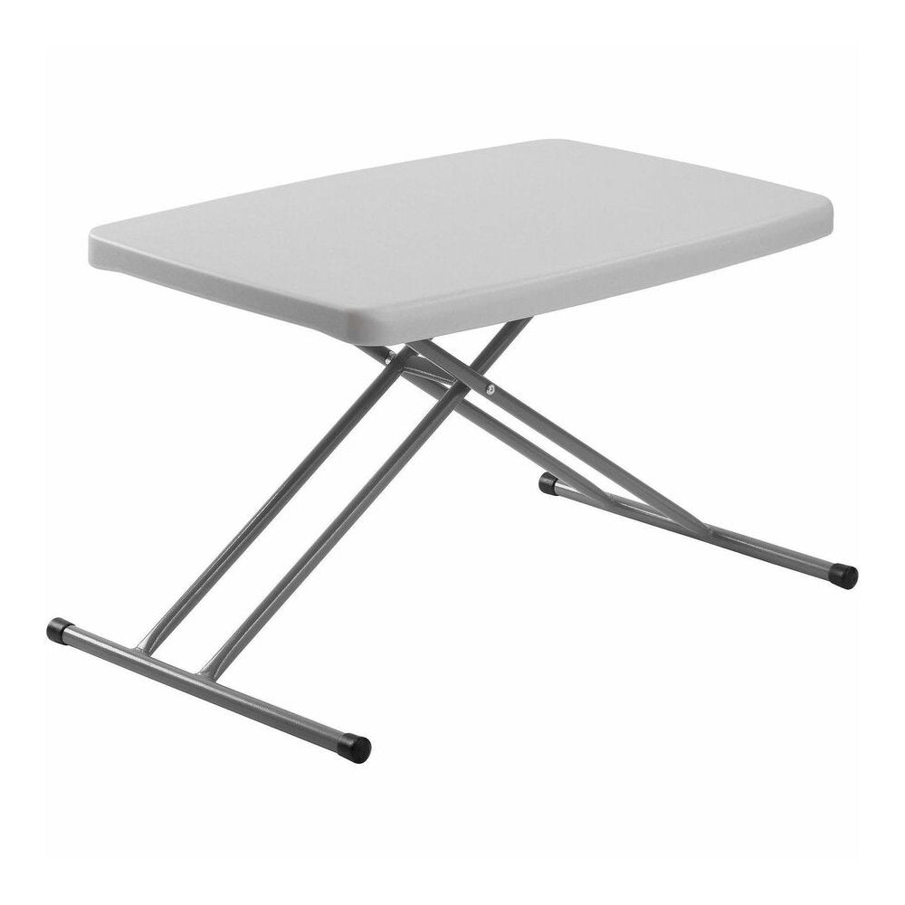 National Public Seating Basics Personal Folding Table - Speckled Gray Top - Powder Coated X-shaped, Textured Base - Modern Style - 150 lb Capacity - Height Adjustable - 6-Stage x 20" Table Top Width x
