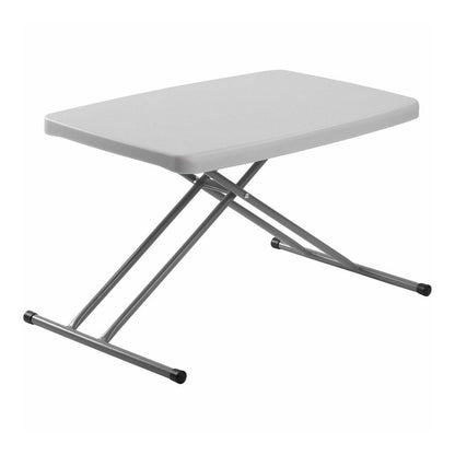 National Public Seating Basics Personal Folding Table - Speckled Gray Top - Powder Coated X-shaped, Textured Base - Modern Style - 150 lb Capacity - Height Adjustable - 6-Stage x 20" Table Top Width x