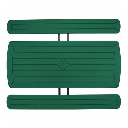 National Public Seating Folding Picnic Tables - Green, Textured, Wood Grain Top - 8 Seating Capacity - 1800 lb Capacity x 32" Table Top Depth x 1.60" Table Top Thickness - 29.50" Height x 72" Width x