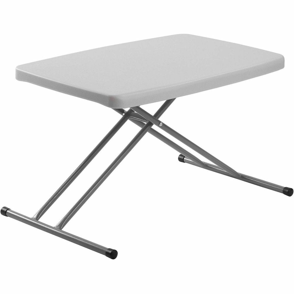 National Public Seating Basics Personal Folding Table - Speckled Gray Top - Powder Coated X-shaped, Textured Base - Modern Style - 150 lb Capacity - Height Adjustable - 6-Stage x 20" Table Top Width x
