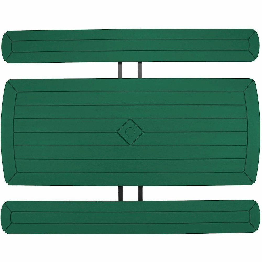 National Public Seating Folding Picnic Tables - Green, Textured, Wood Grain Top - 8 Seating Capacity - 1800 lb Capacity x 32" Table Top Depth x 1.60" Table Top Thickness - 29.50" Height x 72" Width x