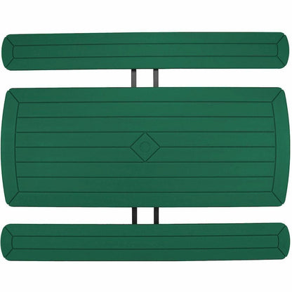 National Public Seating Folding Picnic Tables - Green, Textured, Wood Grain Top - 8 Seating Capacity - 1800 lb Capacity x 32" Table Top Depth x 1.60" Table Top Thickness - 29.50" Height x 72" Width x