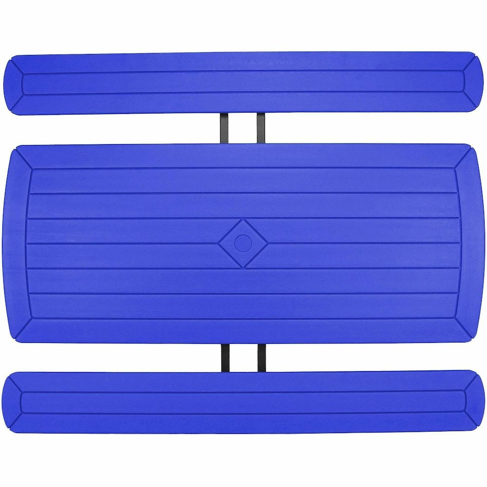 National Public Seating Folding Picnic Tables - Blue, Textured, Wood Grain Top - 8 Seating Capacity - 1800 lb Capacity x 32" Table Top Depth x 1.60" Table Top Thickness - 29.50" Height x 72" Width x 5