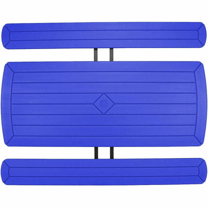 National Public Seating Folding Picnic Tables - Blue, Textured, Wood Grain Top - 8 Seating Capacity - 1800 lb Capacity x 32" Table Top Depth x 1.60" Table Top Thickness - 29.50" Height x 72" Width x 5