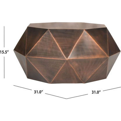 Home Collection Astrid Geometric Copper Faceted Coffee Table