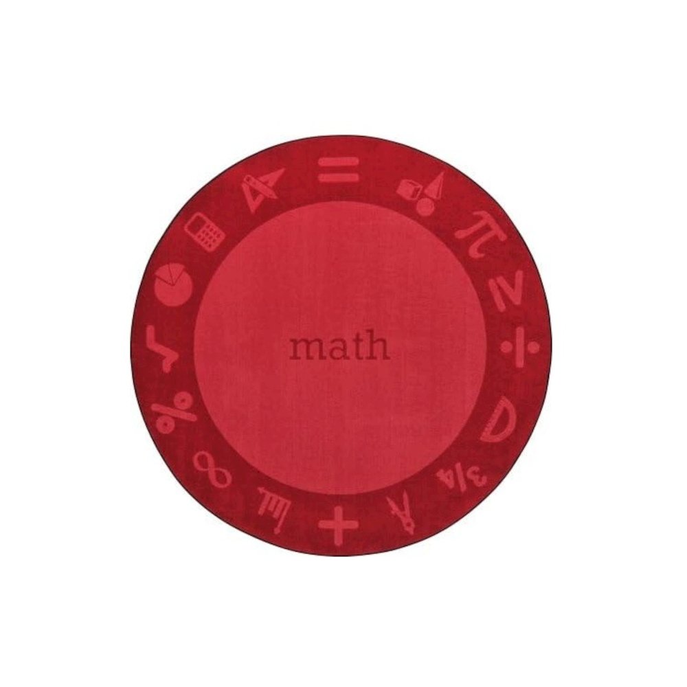 Kid Essentials STEAM 13'2" Round Area Rug in Color Math