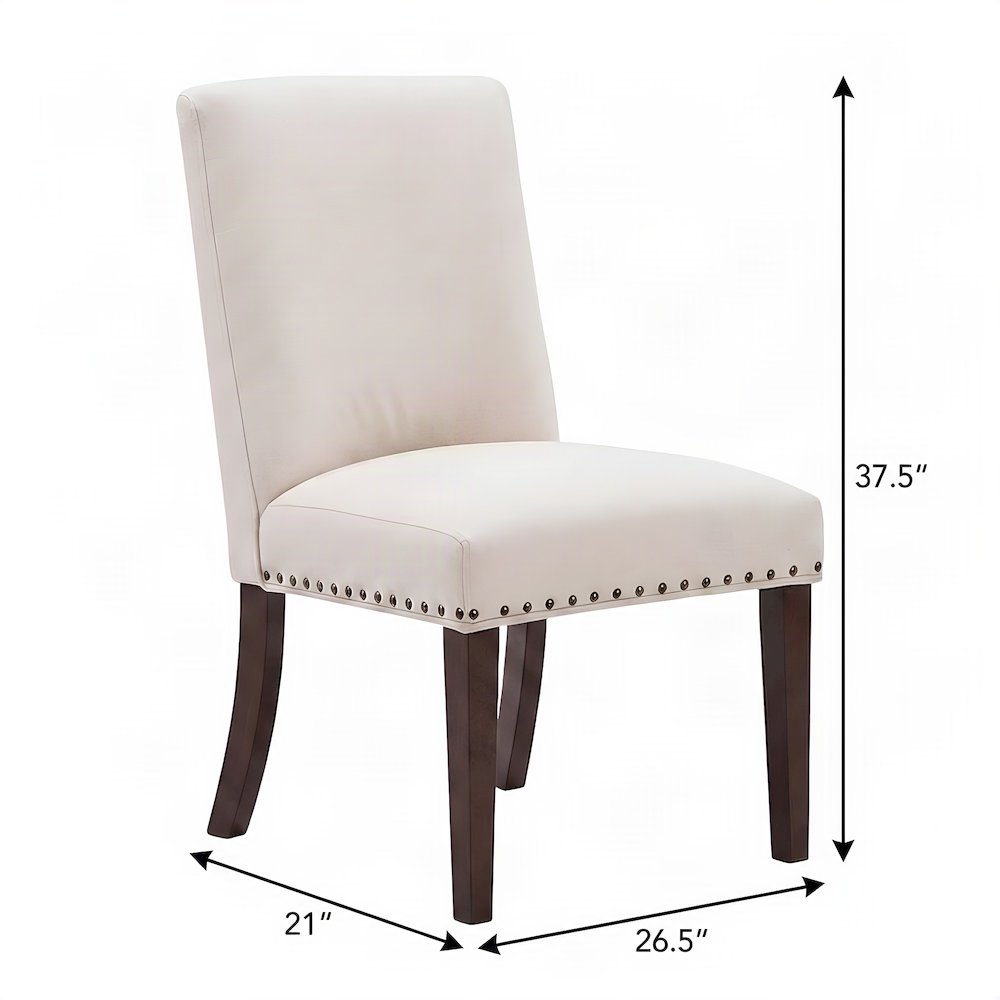 Upholstered Wood Farmhouse Dining Chairs with Barrel Back, Set of 2, Brown