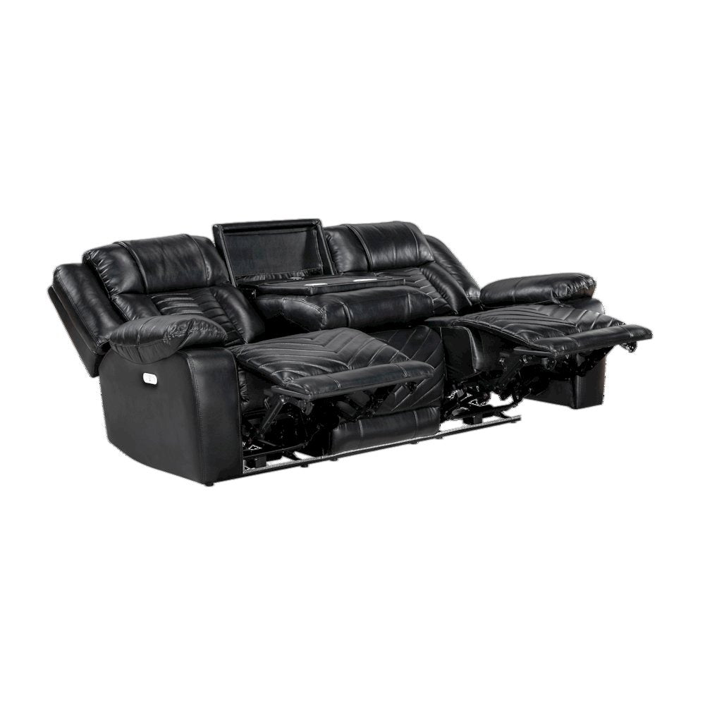 Sensa Power Reclining Sofa withTable withLed Belt Black